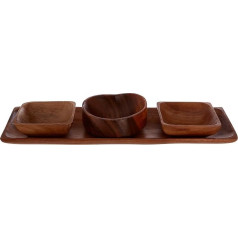 Premier Housewares Servierteller Set Socorro (Mörser und Stößel, Akazienholz_P, 5 x 41 x 13 cm, Natürlich, 13x36x4