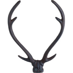 Macosa SA05498 Sienas āķis Vintage Antlers Dekoratīvs āķis Tumši rūsas krāsots Nostalģija Coat Hook dvieļu āķis Key Hook