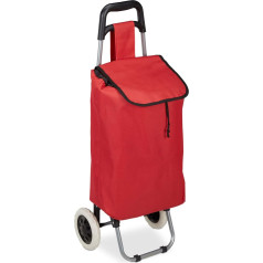 Relaxdays Folding Shopping Trolley with Removable Bag 28 L with Wheels H x W x D 92.5 x 42 x 28 cm, Choice of Colours