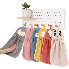 Eyands 6 Pack Cute Animal Towels - absorbējošs pakaramais dvielis Lovely Tea Towel virtuves un vannas istabas ātri žūstošs dvielis bērniem un pieaugušajiem