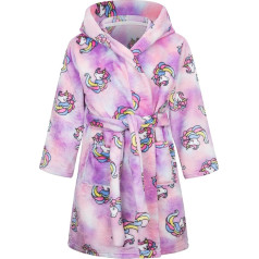 Baogaier Bathrobe Hood Bērnu halāts flanelis Sleepwear Robe frotē auduma garām piedurknēm Soft Sleepsuit Bathrobe Pjamas jostas josta Cute Animal Pattern meitenēm zēni vecums 1-7 gadi