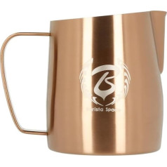 Barista Space pulēta sudraba piena krūze optimal für Latte Art mit präziser Ausgusstülle, leicht und handlich, empfohlen von Weltmeistern - silverCopper - 450ml