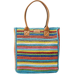 ESPRIT Raffia Tote Bag with Leather Look Handles