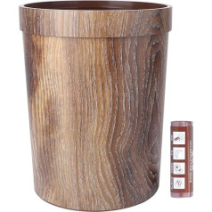 BESPORTBLE Home Trash Can Rustic Trash Can Wood Colour Trash Can Rustic Waste Bin Kitchen Storage Container for Bathroom Office Bedroom Living Room Home Decoration (Light Brown)