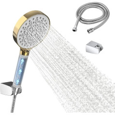 EMKE Shower Head with Hose, Water-Saving Shower Head Pressure Increasing with Filter, 1.5 m Hose and Holder, Economy Shower Head with 6 Jet Types, Pressure Increasing Shower Head Hand Shower Set