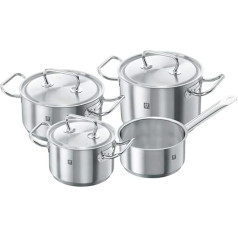 ZWILLING Twin Classic Kochtopf-Set, 4-teilig, 3 Deckel, Induktionsgeeignet, Edelstahl