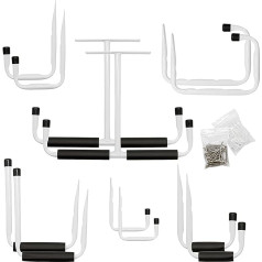 P4B Wall hooks for screwing in – 12 piece set | For space-saving storage of bicycles, ladders, garden tools, etc.