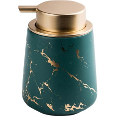 Keramikas ziepju dozators Matt Marble Soap Dispenser Hand Bowl Soap Lotion Dispenser Hand Pump Lotion Container for Home Kitchen Bathroom (Marble, Matt Dark Green)