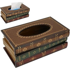 Tissue Box Simulation Wood Antique Book Shape Napkin Case Wood Antique Book Tissue Box Wood Tissue Box Cover Novelty Napkin Holder Home Decor for Home Restaurant Shop Office