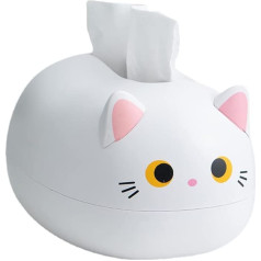 KKPLZZ Cartoon Cat Shape Tissue Box Nordic Plastmasas audumu kaste Taisnstūra audumu kastīte Audumu kastīte Audumu dozators turētājs virtuvei, dzīvojamai istabai, restorānam un viesnīcai