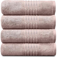 GC GAVENO CAVAILIA 4 x īpaši lieli vannas dvieļi Ūdens absorbējoši kokvilnas dvieļi 450 gsm ātri žūstošu dvieļu komplekts Blush Pink