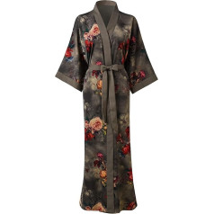 Ledamon Sieviešu kimono halāts sievietēm - kabatas ziedu peldkostīms naktskrekls