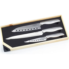 Ross Henery Professional, Santoku 3 gabalu virtuves naži koka kastītē ar integrētu asinātāju