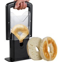 Bagel Slicer Edelstahl Bagel Cutter Antihaft Brot Toast Klinge Mehrzweck Sicherheit Muffin Slicer für Bagel Toast Muffin Obst und Gemüse (schwarz)