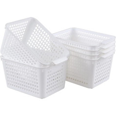 Yesdate 6 baltu plastmasas uzglabāšanas grozu komplekts Organizators Storage Rack grozi