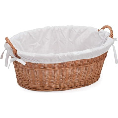 Prestige Wicker 461 Wäschekorb gefüttert, Weide, Natur, 60x43x23 cm