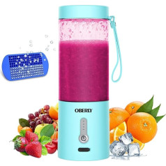 Portable Blender for Shakes and Smoothies, Oberly Personal Travel Mixer for Protein with 4000 mAh USB Battery, Crush Ice, Frozen Fruit and Drinks, 530 ml Mini Travel Cup