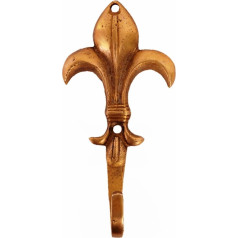 Purpledip Brass Wall Hook Hanger For Keys, Clothes 'Flower Bloom'; Vintage Design Wall Decor (11125)