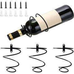 Sienas vīna statīvs, sienas vīna pudeļu turētājs, sarkanā vīna pudeļu displeja statīvs bāriem, restorāniem, ballītēm, mājas dekorēšanai, 3 gab.