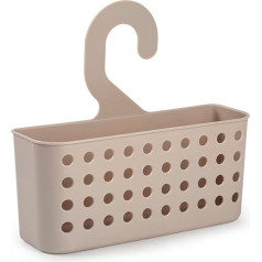 PlasticForte Plastmasas piekaramais grozs dušas kabīnei vannas istabas organizators 26 x 8 x 24cm Veļas grozs ar auduma auklu - daudzfunkcionāls, taupe, 26 x 8 x 24cm