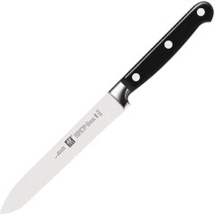 ZWILLING Professional S Universalmesser, Klingenlänge 13 cm, Schmales Klingenblatt mit Welle, Rostfreier Spezialstahl/Kunststoff-Griff mit Nieten, Schwarz [Ražots Vācijā]