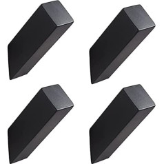 YJ YANJUN Black Towel Hook 4-Pack 304 nerūsējošā tērauda mēteļu āķi Mūsdienīgi vannas istabas durvju āķi Sienas mēteļu āķi sienas drēbju cepuru somas pakaramajam Melni vannas istabas piederumi