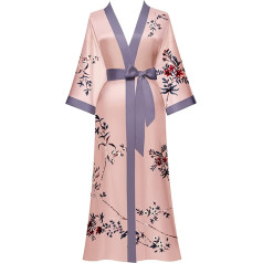 Yemmert Sieviešu halāts Ilgs satīna kimono halāts Bathrobe Bridesmaid dressing gown