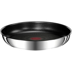 Tefal Ingenio Preference 24 cm panna, nerūsējošais tērauds, drošs nesadalāms pārklājums, indukcija, daudzpusība, vietas taupīšana, temperatūras indikators, L9730402