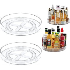 GUJIN Lazy Susan Virtuves grozāmā galda organizators Garšvielu turētājs 23,5 cm garšvielu turētājs Garšvielu turētājs burciņu un garšvielu uzglabāšanai Virtuves skapītis 2 gab. iepakojums