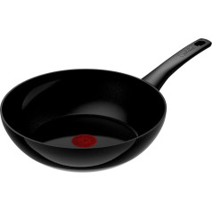 Tefal C43519 Renew On Black Wok panna 28 cm ar keramikas pārklājumu Videi draudzīgs pārstrādāts termiskais signāls visām plītīm Indukcijai droša melnā krāsā