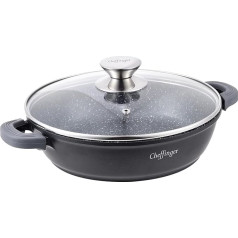 Cheffinger Saucepan Ø24 Die-Cast Aluminium zupas katls Sauté panna Servēšanas panna melna