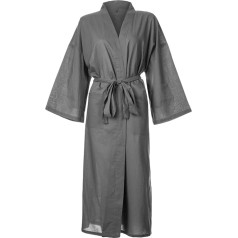 Leichter Kimono-Bademantel, 100 % Bio-Baumwolle, Einheitsgröße für 34-42