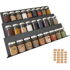 McBecdy Spice Rack Drawer Metal 6 gabalu garšvielu atvilktnes ieliktnis Regulējams garšvielu uzglabāšanas platums no 23 cm līdz 46 cm Izvelkams