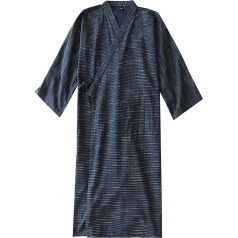 Yukata Vīriešu peldmēteļi Kokvilnas frotē halāts Viegls naktsveļa halāts vīriešiem Mīksts kokvilnas ērts atpūtas halāts Audums ar garām piedurknēm viesnīcai un mājai