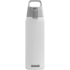 SIGG - Izolierte Trinkflasche - Shield Therm One White - Für kohlensäurehaltige Getränke geeignet - Auslaufsicher - Spülmaschinenfest - BPA-frei - 90% recycelter Edelstahl - Weiss - 0.75L