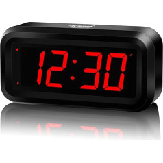 KWANWA Schreibtisch/Nachttisch/Wand Digital LED Alarm Uhr mit Big 3 cm LED Time Display, AA Batterie betrieben nur, kann überall platziert Werden ohne EIN umständlicher Kordel, schwarz Farbe