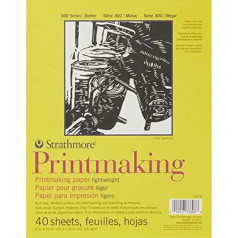 Strathmore 300er-Serie Printmaking Papierblock, 20,3 x 27,9 cm, 40 Blatt, Papier, weiß, 8x10