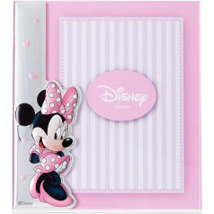 Disney Baby - Bilderrahmen zum Hinstellen - aus Silber - Minnie-Maus-Design - ideal für das Baby-oder Kinderzimmer - perfekt als Geschenkidee zur Taufe oder zum Geburtstag - farbiges 3D-Motiv