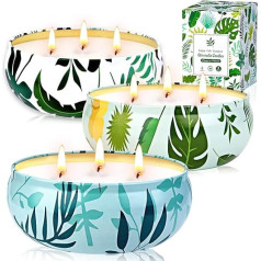 Citronella Kerze Outdoor Groß, 3 x 400ml Draußen Kerzen 3 Docht Natürliche Sojawachs Zitronella Kerze Garten Citronella Duft Kerze Indoor Beste Geschenk für Camping Picknick Terrasse,90h Brenndauer