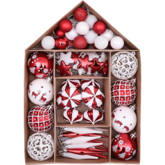 Victor's Workshop Christmas Baubles, 70 Piece Set Plastic Christmas Christmas tree baubles set.