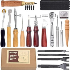 Leder-Carft-Stanzwerkzeug-Set, 18-teilig, für Näharbeiten, Nähen, Sattelfugenverzierung, Leder, Basteln 18 B-Ware