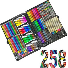 258 Pieces Premium Painting Case with Rigid Box, Art and Colouring Set, Complete Painting Set