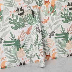 Hode Self-Adhesive Wallpaper Flower Leaf Wild Animals Adhesive Film Furniture 40 x 300 cm Green Self-Adhesive Film Waterproof Vinyl Film Green for Furniture Wall Bedroom Cabinet