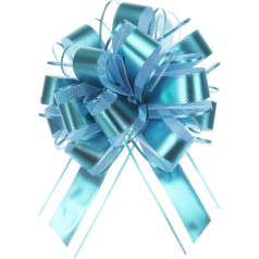 uxcell 12 Stück 22,9 cm extra große Schleife, metallisch, Geschenkverpackung, Schleifenband, Organza, hellblau, für Hochzeitskörbe, Geschenke, Weihnachtsfeier