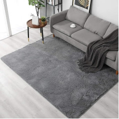 ARNTY Living Room Rug Grey Large High Pile Rugs Living Room Rug Modern Soft Carpet Living Room Rug Shaggy Rug for Living Room Bedroom