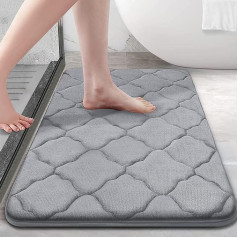 Homaxy Memory Foam vannas istabas paklājs, neslīdošs vannas paklājs, mīksts vannas paklājs, absorbējošs vannas paklājs, mazgājams, viegli kopjams dušas paklājs, 50 x 76 cm, pelēks