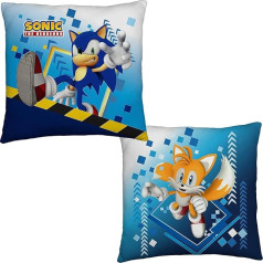 Rakstzīmju pasaule Sonic The Hedgehog Oficiālais licencēts kvadrāts pildīts Super mīksts kvadrāts atgriezenisks spilvens 2 puses Ideāls guļamistabas spēļu dekoram