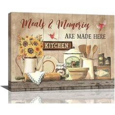 Kitchen Wall Art Farmhouse Kitchen Wall Decor Sunflowers Kitchen Pictures Canvas Paintings Prints Framed Modern Home Decor Artwork Gift Ready to Hang 12x16