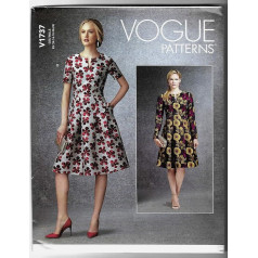 Vogue Patterns V1737E5 Sieviešu kleita, balta, E5 (14-16-18-20-22)