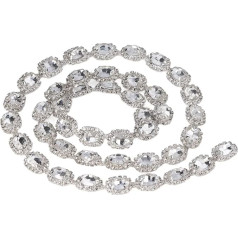 1 Yard Crystal Rhinestone stingra robeža, rotājumi Bead Trim ķēdes apdares apdares Bling Crystal šūšanas sloksnes amatniecības līgavas kostīms